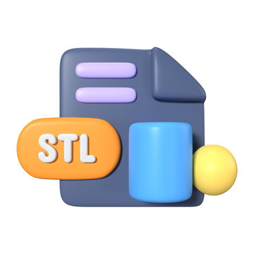 STL File Extension 3D Illustration Icon