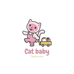 Cat baby logo, baby shop logo