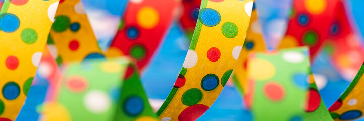 colorful confetti streamer at carnival