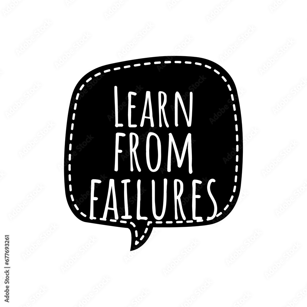 Poster ''Learn form failures'' Motivational Inspirational Quote Design Sign Lettering