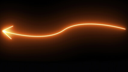 Background with lines, an orange glowing neon arrow background, and a neon light arrow with a black background.