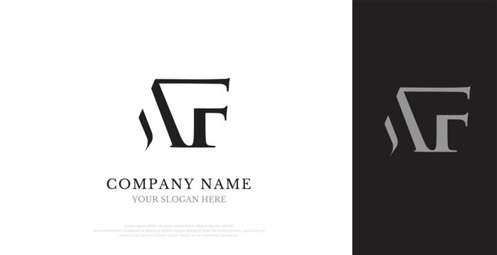 Initial AF Logo Design Vector 