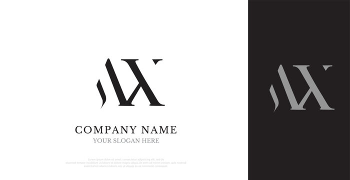 Initial AX Logo Design Vector 