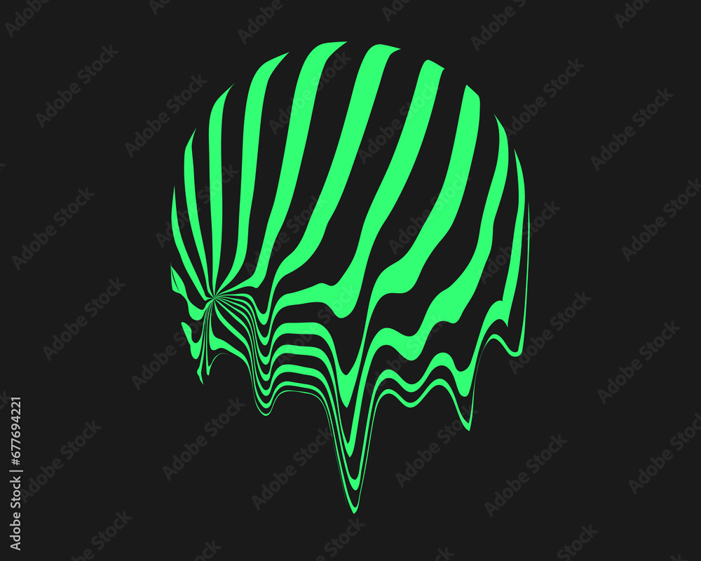 Poster cyber geometry y2k element. cyberpunk shape. isolated style on black background. vector trendy illus