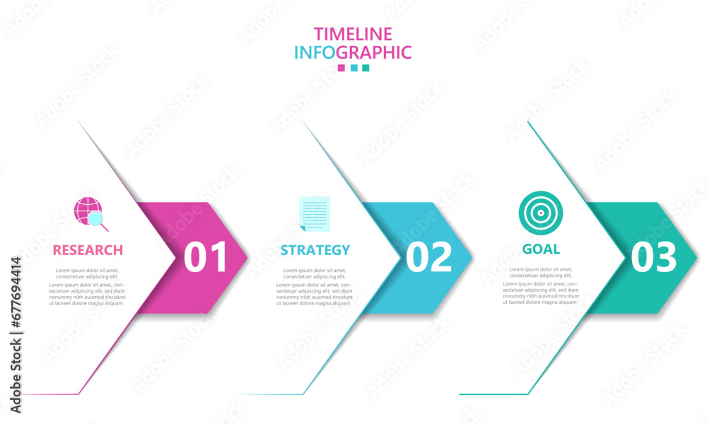 Poster infographic template for business. modern timeline infograph with 3 steps.