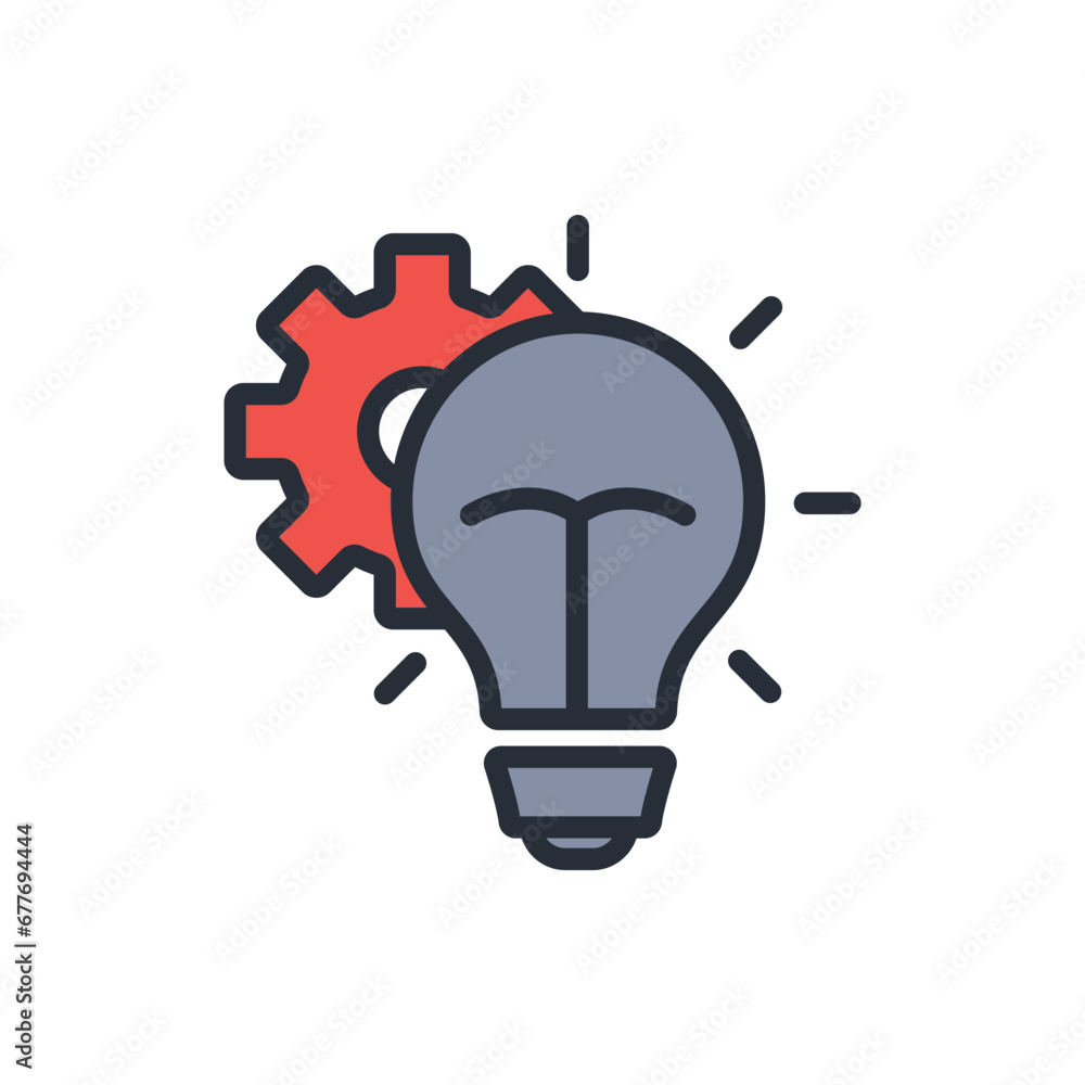 Poster idea generation icon. vector.editable stroke.linear style sign for use web design,logo.symbol illust