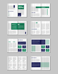 Company profile, multipage flyer brochure, 16 pages portfolio magazine, annual report, catalog and a4 multipage template design