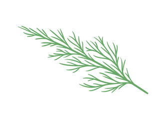Fototapeta premium Pine branch concept. Part of Christmas tree. Forest and wildlife, flora. Nature and ecosystem. Winter season and New Year. Cartoon flat vector illustration isolated on white background