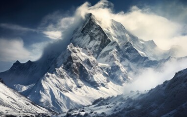 Fototapeta premium Snow covered mountains in winter.