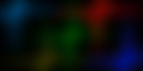 Obraz premium Unique blue green red yellow grainy background for website banner. Desktop design. A large, wide template, pattern. Color gradient, ombre, blur. Defocused, colorful, rainbow, mix, bright, fun pattern