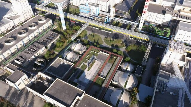 chemical plant in city