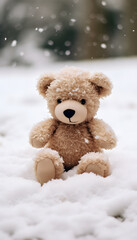 teddy bear in the snow