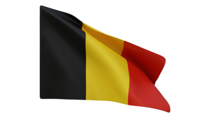Belgium flag realistic 3d render isolated, belgium flag isolated, belgium flag background