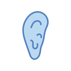 Human Ear icon isolate white background vector stock illustration.
