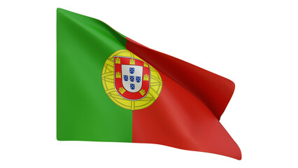 Portugal flag realistic 3d render isolated, portugal flag isolated, portugal flag background