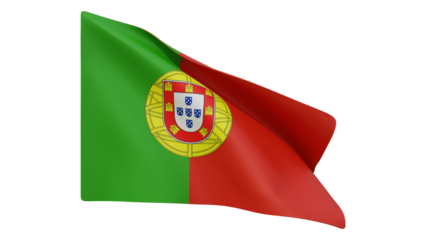 Portugal flag realistic 3d render isolated, portugal flag isolated, portugal flag background