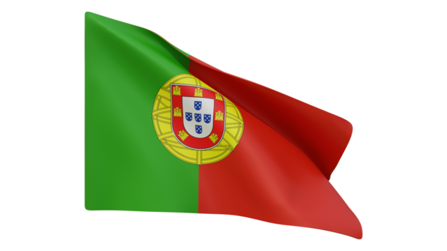 Portugal flag realistic 3d render isolated, portugal flag isolated, portugal flag background - Powered by Adobe