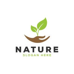 Natural care logo design. Ecological environment logo design.