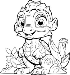 a cute hoopoe animal, vector coloring page