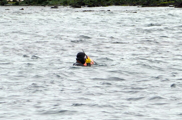 Haenyo divers prepare to go at sea to harvest seafood in Jeju Island, South Korea.