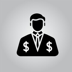 Finance icon. Containing loan, cash, saving, financial goal, profit, budget