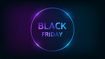 Black Friday inscription in neon frame