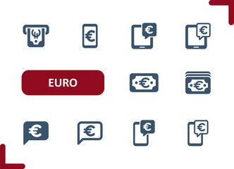 Euro Icons. Cash, Euro Bill, Money, Buy, Pay, Buying, Paying Icon