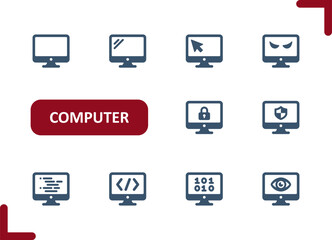 Computer Icons. Screen, Monitor, Hacking, Coding, Programming, Virus, Antivirus Icon