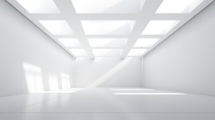 Abstract empty white room interior