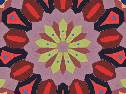 full frame shot of Moroccan traditional mosaic called Zelige with abstract effect