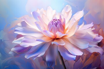 Ethereal Dahlia or Chrysanthemum in Soft Colors
