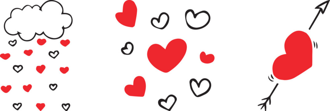 illustration set of love, falling in love
