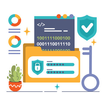 Back-end development. Coding, software engineering or programming. Software script development. Flat vector illustration