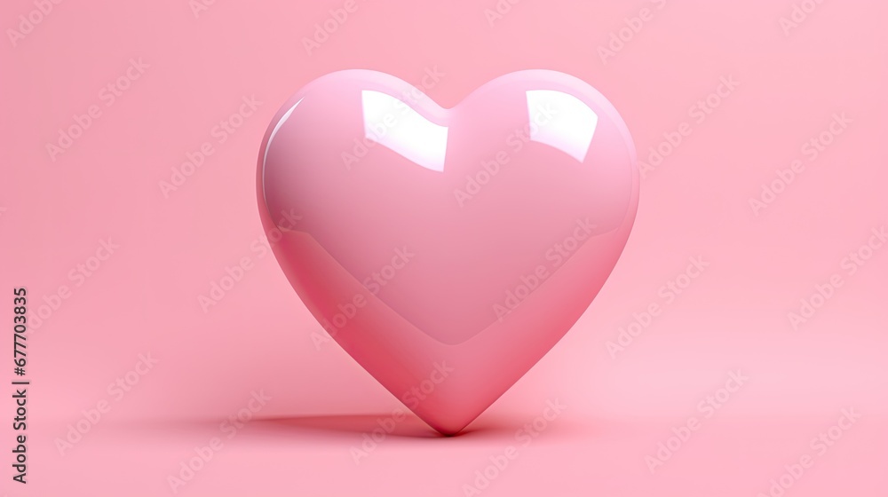 Poster a pink heart shaped object sitting on top of a pink surface in the middle of the image is the shape 
