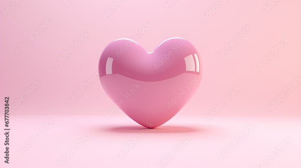 Aufkleber a pink heart shaped object sitting on top of a pink surface in the middle of the image is a pink bac