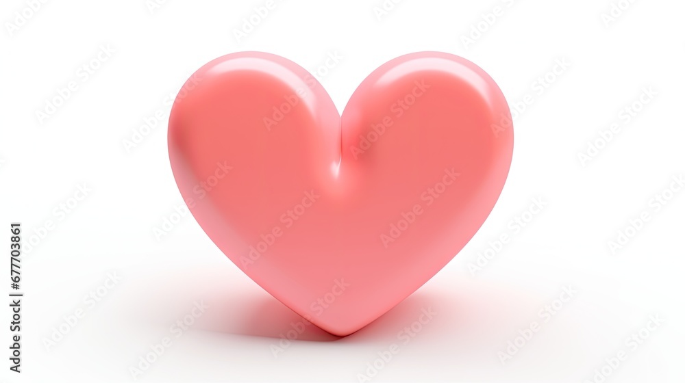 Aufkleber a pink heart shaped object sitting on top of a white surface in the middle of the image is a shadow 