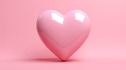  a pink heart shaped object sitting on top of a pink surface in the middle of the image is the shape of a heart with a shadow on a pink background.  generative ai