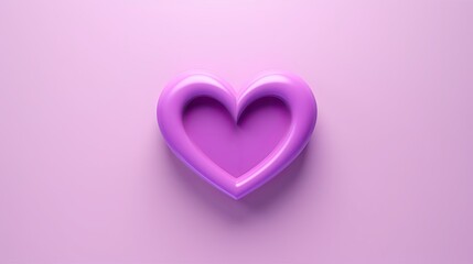  a purple heart shaped object sitting on top of a pink surface with a shadow of a person's head in the middle of the heart, on a pink background.  generative ai