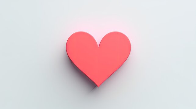  a red heart cut out of paper on a white background with a shadow of the heart on the left side of the image and the right side of the heart.  generative ai