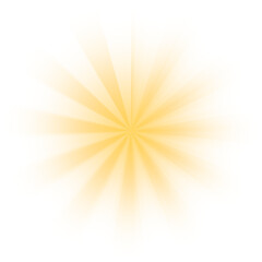 Transparent Sun ray background. Radial beam sunrise or sunset light retro design illustration. Light sunburst glowing background. 
