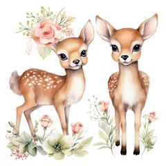 deer with flowers