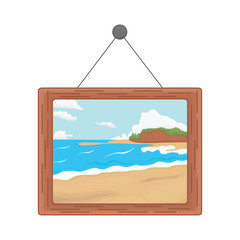 frame with sea illustration