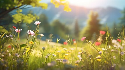 nature flower foliage sunlight sunlit illustration green field, meadow spring, plant background...