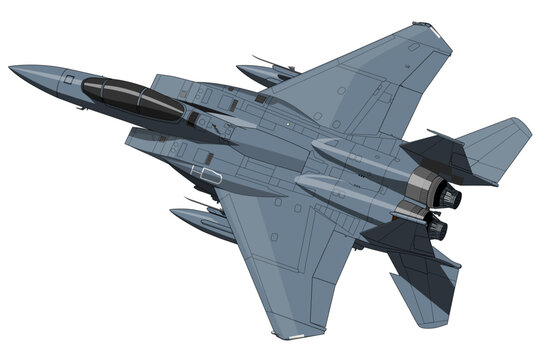 F-15E Strike Eagle Fighter High Definition Editable Vector Illustration - For Posters, Patches, T-shirts and other merchandise 