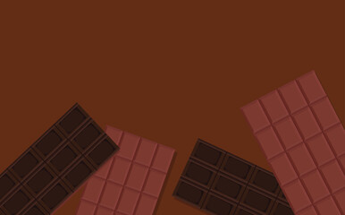 chocolate bars on brown background