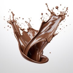 chocolate splash isolated on white, milk chocolate splash isolated on a white background, milk...