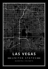 Street map art of Las Vegas city in USA - United States of America - America - 677705021