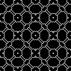 Fototapeta premium White background with black pattern. Seamless texture for fashion, textile design, on wall paper, wrapping paper, fabrics and home decor. Repeat pattern.