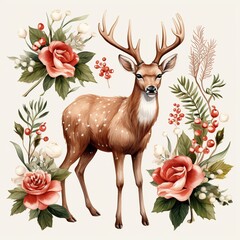 christmas deer with a deer