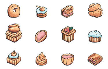 Set of sweet cakes